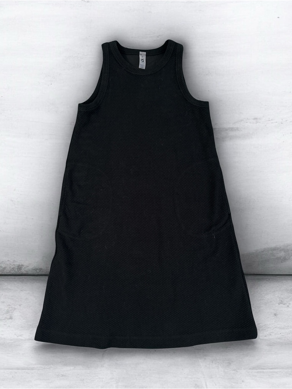 LOFT Black Textured Sleeveless Shift Dress